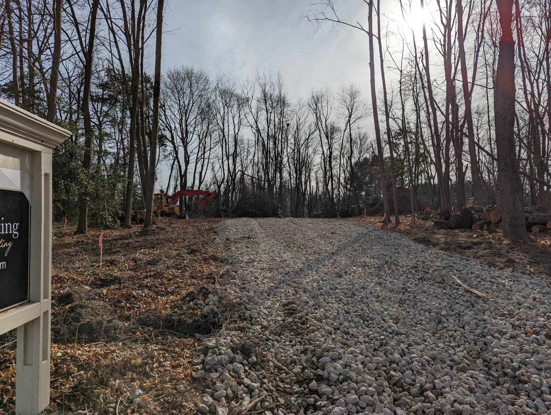 Cleared lot with stone entrance in Mullica Hill